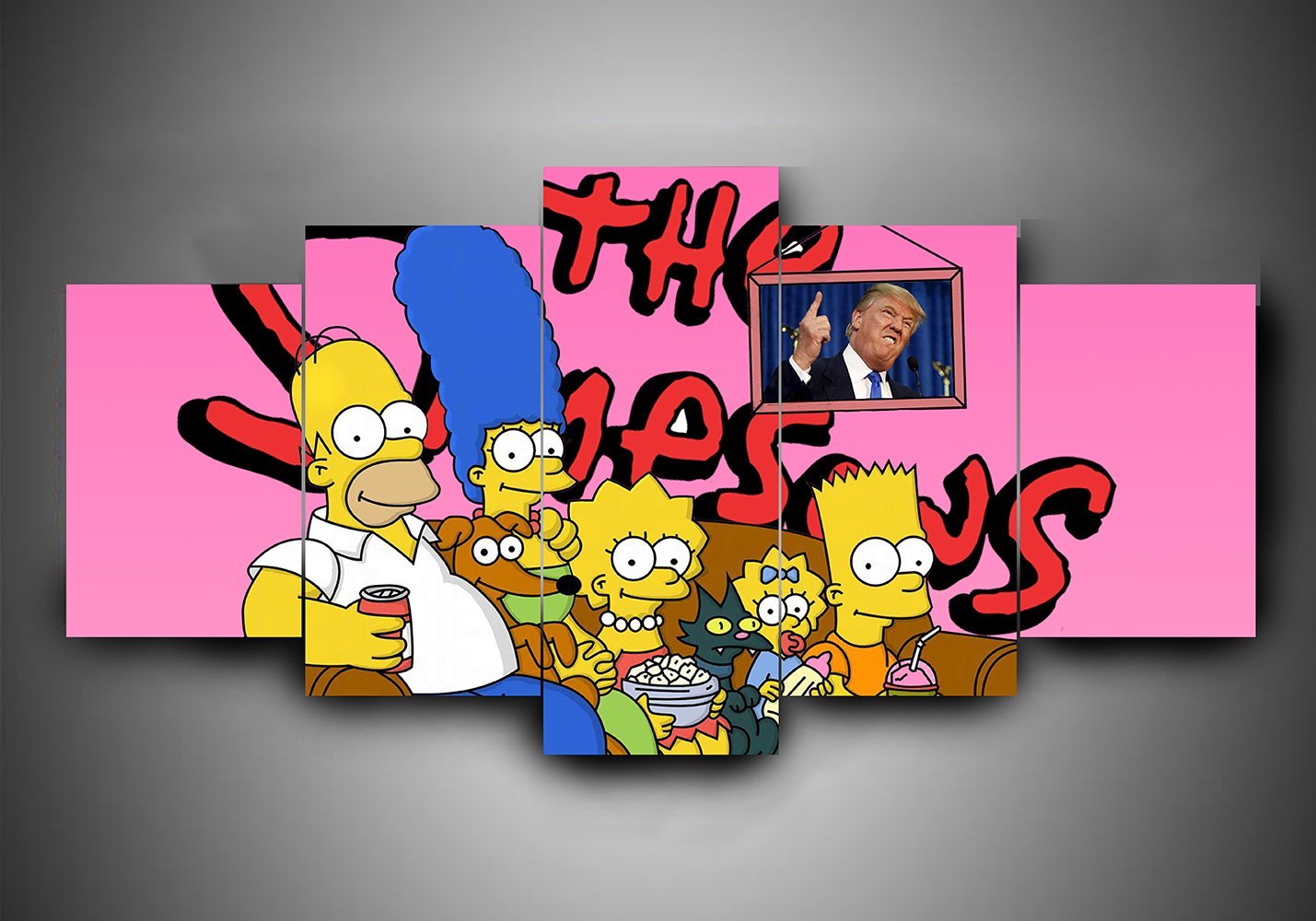 The Simpsons 4 - Cartoon 5 Panel Canvas Art Wall Decor The Simpsons 4 - Cartoon 5 Panel Canvas Art Wall Decor