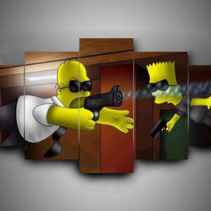 The Simpsons 5 - Cartoon 5 Panel Canvas Art Wall Decor