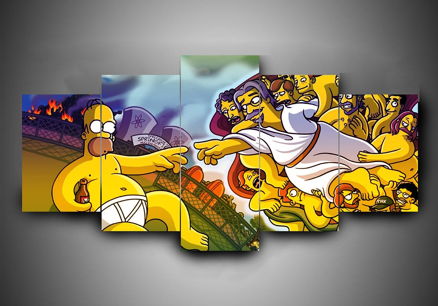 The Simpsons 6 - Cartoon 5 Panel Canvas Art Wall Decor The Simpsons 6 - Cartoon 5 Panel Canvas Art Wall Decor