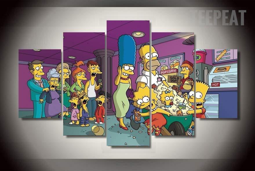 The Simpsons - Cartoon 5 Panel Canvas Art Wall Decor The Simpsons - Cartoon 5 Panel Canvas Art Wall Decor