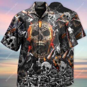 The Skull Gun All Over Printed Hawaiian Shirt