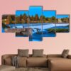 The Small Waterfall On Snake River - Nature 5 Panel Canvas Art Wall Decor