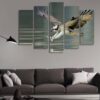 The State Catches Fish - Animal 5 Panel Canvas Art Wall Decor