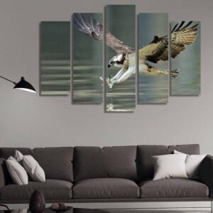 The State Catches Fish - Animal 5 Panel Canvas Art Wall Decor