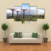 The Super Tree Grove At Gardens By The Bay - Nature 5 Panel Canvas Art Wall Decor