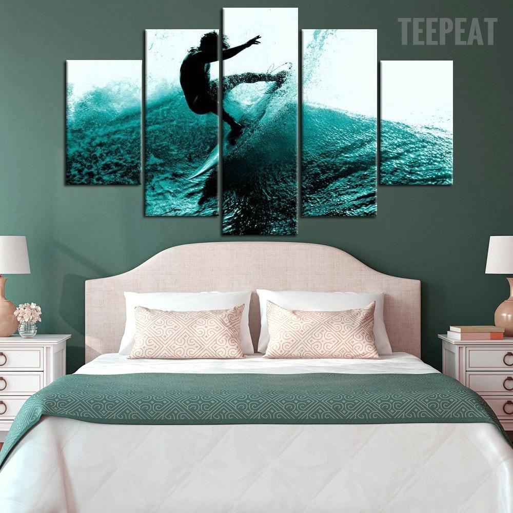 The Surfing Man - Sport 5 Panel Canvas Art Wall Decor The Surfing Man - Sport 5 Panel Canvas Art Wall Decor