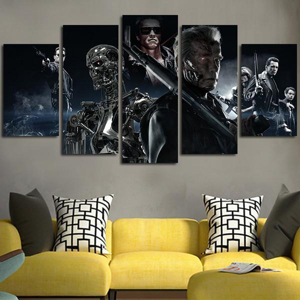 The Terminator | Arnold Schwarzenegger 2 - Movie 5 Panel Canvas Art Wall Decor The Terminator | Arnold Schwarzenegger 2 - Movie 5 Panel Canvas Art Wall Decor
