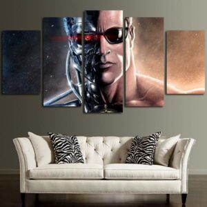 The Terminator | Arnold Schwarzenegger 3 - Movie 5 Panel Canvas Art Wall Decor