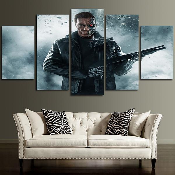 The Terminator | Arnold Schwarzenegger - Movie 5 Panel Canvas Art Wall Decor The Terminator | Arnold Schwarzenegger - Movie 5 Panel Canvas Art Wall Decor