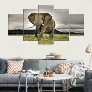 The Titan - Animal 5 Panel Canvas Art Wall Decor