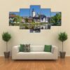 The Town Of Regen With River - Religion 5 Panel Canvas Art Wall Decor