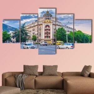 The View From Baratashvili Bridge - Nature 5 Panel Canvas Art Wall Decor