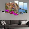 The Village Of Vernazza 01 - Nature 5 Panel Canvas Art Wall Decor