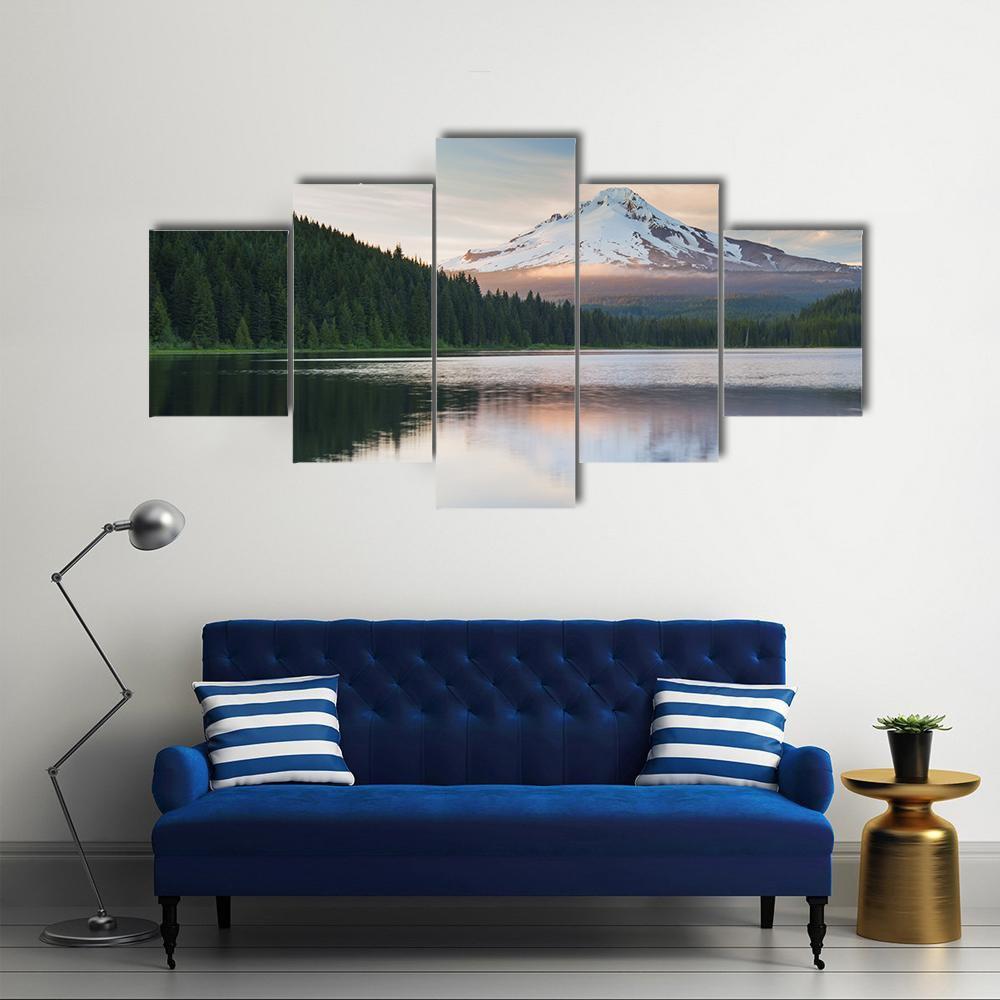 The Volcano Mountain Mt Hood - Nature 5 Panel Canvas Art Wall Decor The Volcano Mountain Mt Hood - Nature 5 Panel Canvas Art Wall Decor