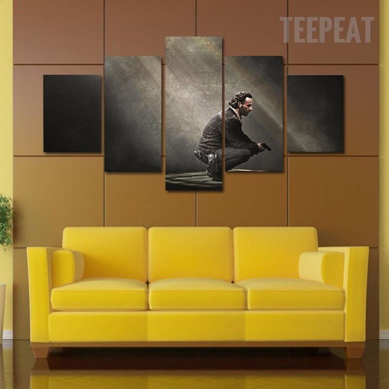 The Walking Dead Rick Grimes - Movie 5 Panel Canvas Art Wall Decor The Walking Dead Rick Grimes - Movie 5 Panel Canvas Art Wall Decor
