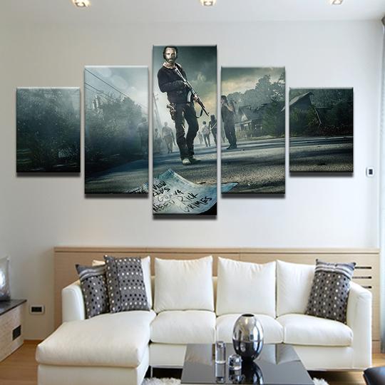 The Walking Dead - Movie 5 Panel Canvas Art Wall Decor The Walking Dead - Movie 5 Panel Canvas Art Wall Decor