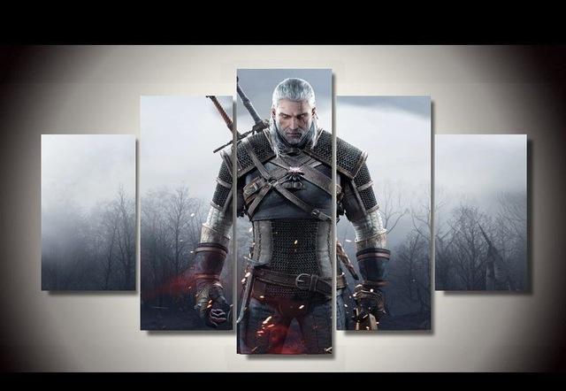 The Witcher 3 - Gaming 5 Panel Canvas Art Wall Decor The Witcher 3 - Gaming 5 Panel Canvas Art Wall Decor