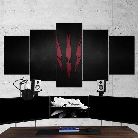 The Witcher Wild Hunt Logo 04 - Gaming 5 Panel Canvas Art Wall Decor The Witcher Wild Hunt Logo 04 - Gaming 5 Panel Canvas Art Wall Decor