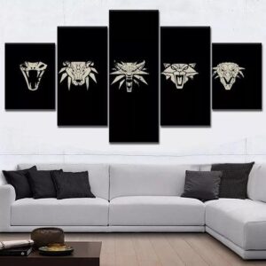 The Witcher - Abstract 5 Panel Canvas Art Wall Decor