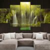 The Zen Of Waterfall - Nature 5 Panel Canvas Art Wall Decor