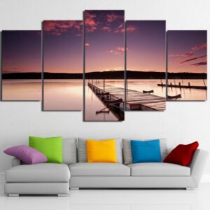 The setting sun wallhaven - Nature 5 Panel Canvas Art Wall Decor
