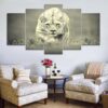 The white tiger - Animal 5 Panel Canvas Art Wall Decor