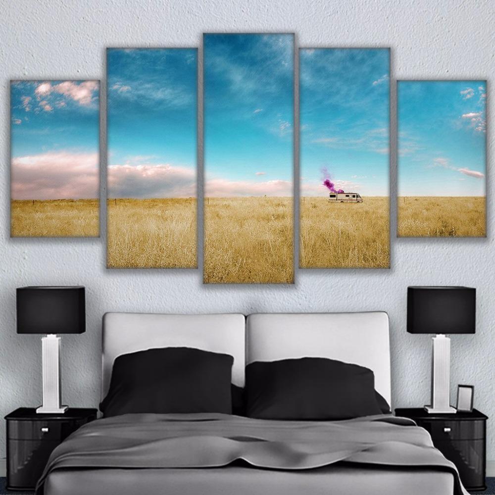 Thick Growth Of Grass Breaking Bad Rv - Nature 5 Panel Canvas Art Wall Decor Thick Growth Of Grass Breaking Bad Rv - Nature 5 Panel Canvas Art Wall Decor