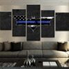 Thin Blue Line Batman - Abstract 5 Panel Canvas Art Wall Decor