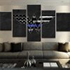 Thin Blue Line Wonder Women - Abstract 5 Panel Canvas Art Wall Decor