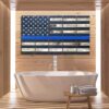 Thin Blue Line - Abstract 5 Panel Canvas Art Wall Decor