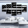 Thin Silver Line - Abstarct 5 Panel Canvas Art Wall Decor