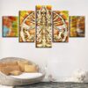 Thousand-Hand Kwan-Yin - Religion 5 Panel Canvas Art Wall Decor