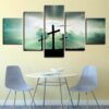 Three Crosses - Religion 5 Panel Canvas Art Wall Decor