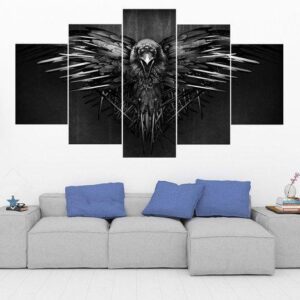 Three Eyed Raven Game Of Thrones 2 - Movie 5 Panel Canvas Art Wall Decor