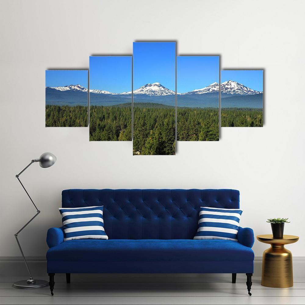 Three Sisters Mountains In Oregon - Nature 5 Panel Canvas Art Wall Decor Three Sisters Mountains In Oregon - Nature 5 Panel Canvas Art Wall Decor