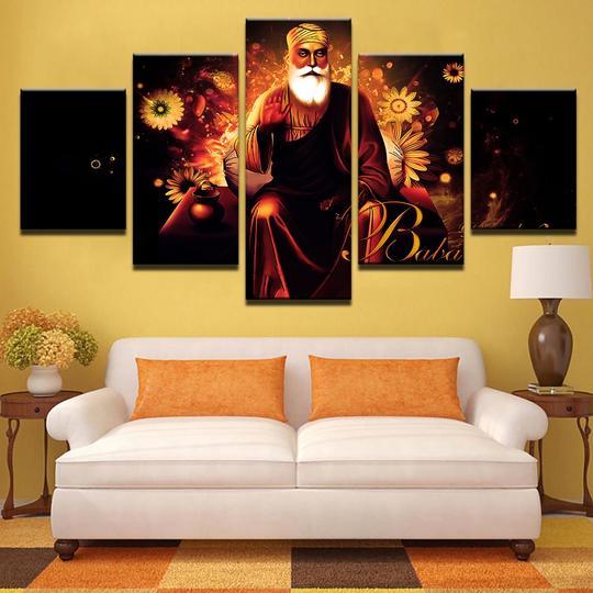 Tibetan Buddhism Guru Nanak - Religion 5 Panel Canvas Art Wall Decor Tibetan Buddhism Guru Nanak - Religion 5 Panel Canvas Art Wall Decor