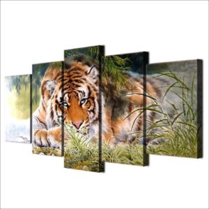 Tiger 5 - Animal 5 Panel Canvas Art Wall Decor