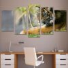 Tiger 7 - Animal 5 Panel Canvas Art Wall Decor