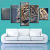 Tiger 71 - Animal 5 Panel Canvas Art Wall Decor