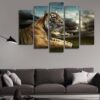 Tiger Ag - Animal 5 Panel Canvas Art Wall Decor