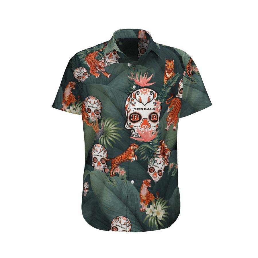 Tiger Bengals Skull Hawaiian Shirt Tiger Bengals Skull Hawaiian Shirt