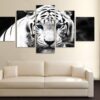 Tiger Large 2 - Animal 5 Panel Canvas Art Wall Decor