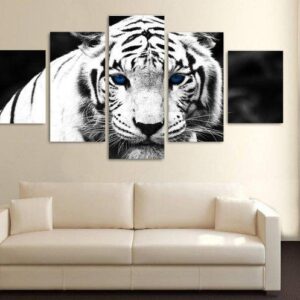 Tiger Large 2 - Animal 5 Panel Canvas Art Wall Decor