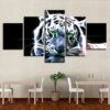 Tiger - Abstract Animal 5 Panel Canvas Art Wall Decor