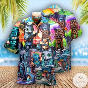 Tiki It’S Tiki Time And Cat Hawaiian Shirt
