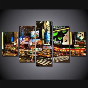 Times Square - Nature 5 Panel Canvas Art Wall Decor