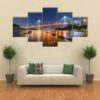 Ting Kau Bridge And Tsing Ma Bridge In Hong Kong - Nature 5 Panel Canvas Art Wall Decor