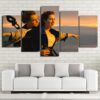 Titanic Kate Winslet & Leonardo Dicaprio - Movie 5 Panel Canvas Art Wall Decor