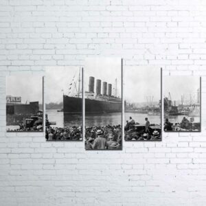Titanic Ship - Movie And Automative 5 Panel Canvas Art Wall Decor