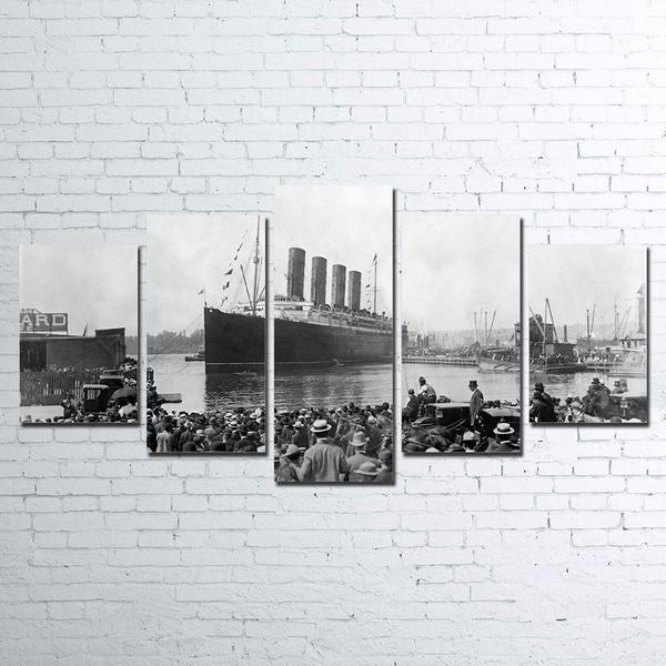 Titanic Ship - Movie And Automative 5 Panel Canvas Art Wall Decor Titanic Ship - Movie And Automative 5 Panel Canvas Art Wall Decor